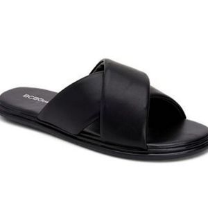 BCBG Generation Black Vegan Leather Slides - NIB